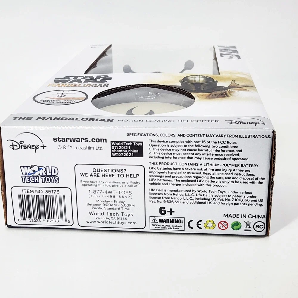 World Tech Toys Star Wars The Mandalorian‎ Motion Sensing Helicopter 35173 New